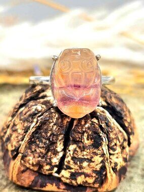 Nature Fluorite Pixiu Adjustable Ring